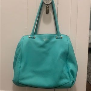 Pebbled Leather Aqua Kate Spade Tote